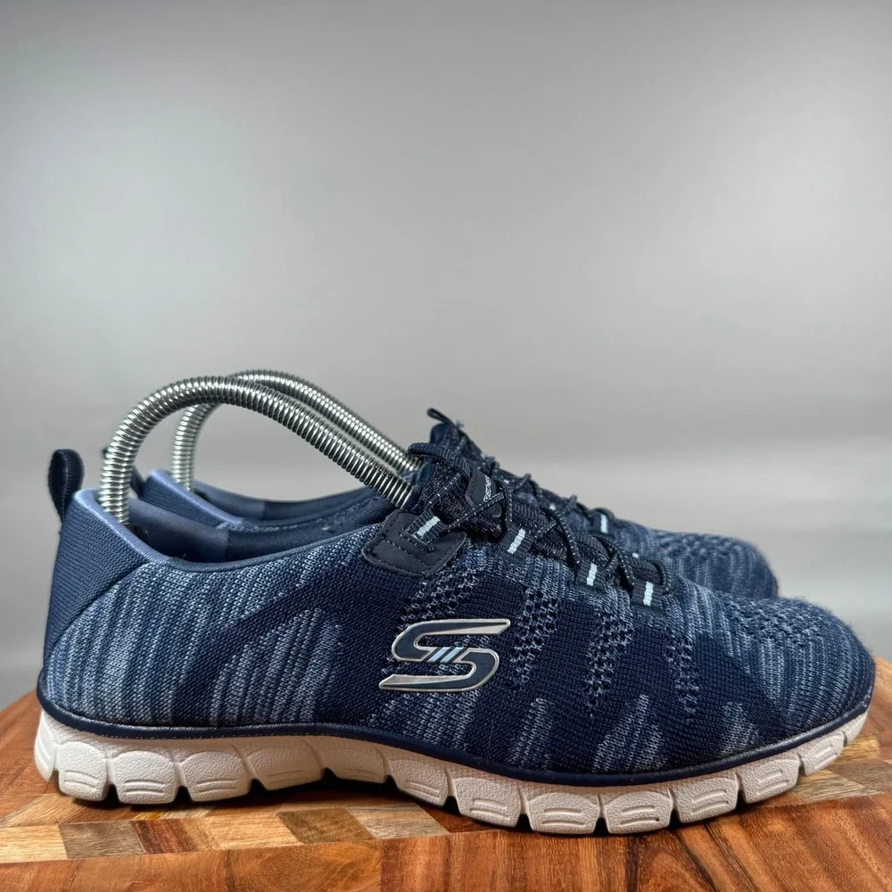 Skechers Flex Appeal 2.0 Navy Knit Memory Foam Sneakers 22843 Womens 8.5